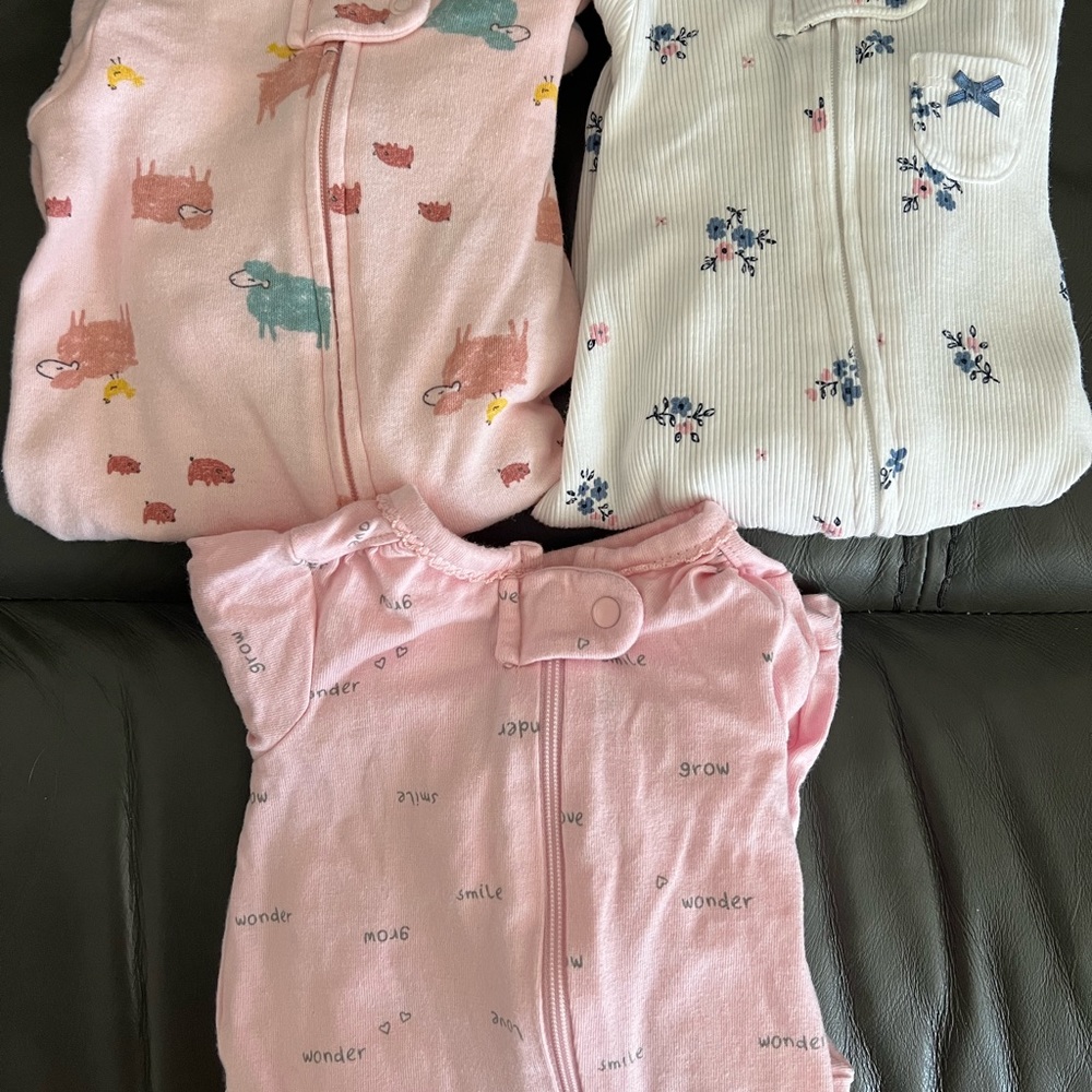 Carters newborn baby girl pajamas